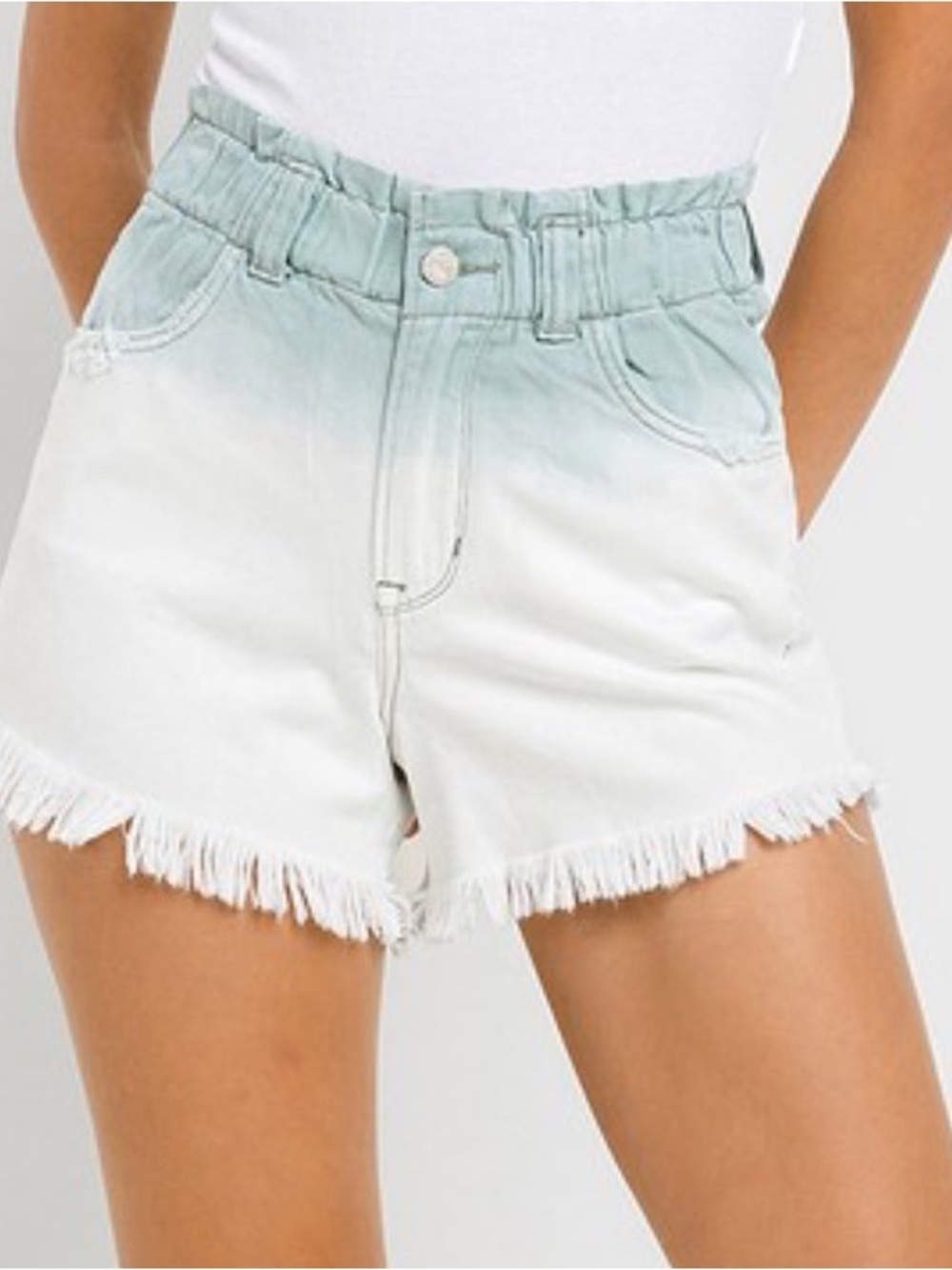 NWT VERVET Flying Monkey SIENNA Super High Rise Paperbag Waistband Ombre Shorts